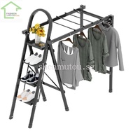 Ladder Clothes Hanger Dual-Use Indoor Home Foldable Retractable Multifunctional Aluminium Alloy Herringbone Ladder Thickened Stairs WLBG