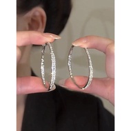 Circle Big Earrings New Style Trendy Circle Circle s925 Silver Needle Ring Temperament Korean All-Ma