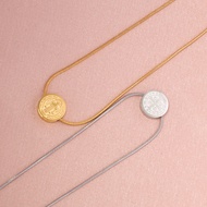 HKai Double-Sided St. Benedict Bead Pendant – Vintage Snake Chain Religious Necklace for Men & Women