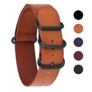 Genuine Leather 14mm 16mm 18MM 20MM 22MM 24mm Nato Strap 5 Colors Watch Band NATO Leather Straps