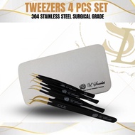 (PROMO) Eyelash Extension Tweezers 4 pcs Set U'Scarlett<Scarlet Lashes>