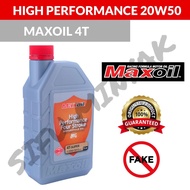 ORIGINAL MAXOIL 4T HIGH PERFORMANCE 20W50 ENGINE OIL MOTORCYCLE MINYAK HITAM MOTOR YAMAHA OIL FILTER