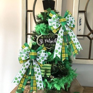 St. Patrick Bow Decoration Irish Festival DIY Ribbon Shopping Mall Scene Garland Decoration Pendant