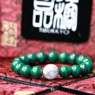 天然孔雀石手珠 10mm 白松石 母親節禮物 客製化串珠設計 礦石