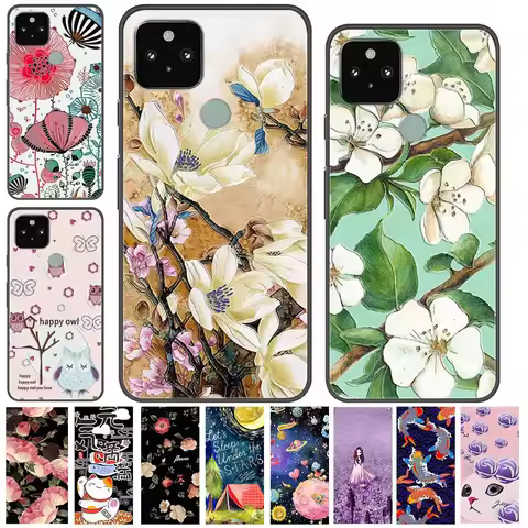 3D Relief Flowers Phone Cases For Google Pixel 5 XL Pixel 4 XL 3D Emboss Silicone Cover For Pixel 5A