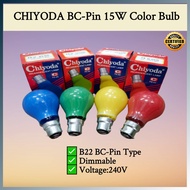 CHIYODA PS60 15W B22 COLOUR BULB RED YELLOW BLUE GREEN
