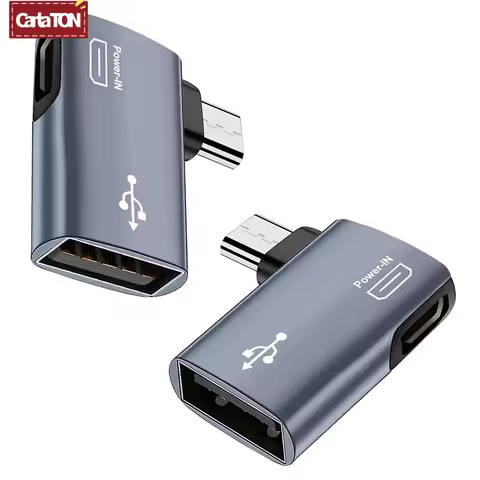 Host OTG Adapter for Fire TV Stick 90 Degree Left/Right Angle Powered Micro USB to USB OTG Adapter f