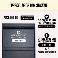 [SG] Parcel Drop Box Sticker Signage Sign Package Mail Leave Parcel Here Sign