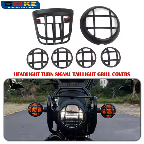 Motorcycle Matt Black Headlight Turn Signal Taillight Grill Cover For Honda Cross Cub 110 CC110 Cub 