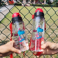 650ML Botol Air Kanak-kanak Kids Water Bottle With Straw Tali Panjang Ada Tali Panjang Straw Cute 小孩