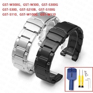 Stainless Steel Watch Strap for Casio G-Shock GST-W300/400G B100 S310 S120 S110 W110 Men Stainless Steel Metal Replacement Watch Band Bracelet Chain