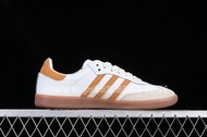 Adidas IE5661-SAMBA OG SPORTY amp RICH WHITE-BROWN-ORANGE休閒運動鞋板鞋 -女碼 35.5-39-男碼 40-45