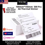 A6 Thermal Sticker Roll Thermal Label Sticker FOLD 100mm*150mm 500 Pcs 热敏标签纸