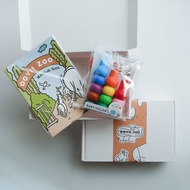 【AOZORA】BabyColor兒童安全積木蠟筆及塗鴉著色本禮盒 (附提袋)