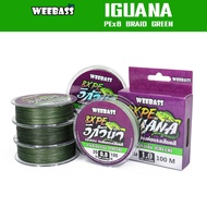 WEEBASS Pe Line-IGUANA Model Braided 8 (Horse Green) 100M Cable Fishing