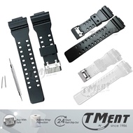 Casio G Shock GA100 GA110 GA150 GA200 GD100 GLS Glossy Black Transparent White Watch Band Strap Tali Jam G Shock Black