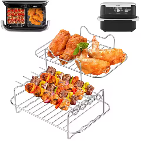 1set Air Fryer Grill Rack For Ninja 10.4L AF500 and COSORI 10L Air Fryer Stainless Steel Rack Easy C