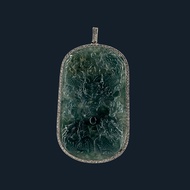 💎 ICED Blueish Green Jade 9 Dragons Jade Pendant