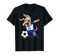 Dabbing Dog Israel Soccer Team Israeli Flag Football Lovers T-Shirt