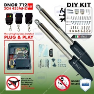 DIY KIT - DNOR 712 2CH 433 MHZ HEAVYDUTY DREAM ARM AUTO GATE SYSTEM（FULL SET) A3 SWING ARM AUTOGATE