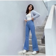 HW Cutbray Women's Stretch Jeans Premium Quality || HW Cutbray Highwaist Flared Stretch Premium