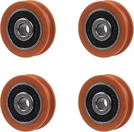 CNBTR 4PCS U-Groove Pulley Wheel Rollers with Steel Bearings for Max-Load 67kg(Inner Diameter 6mm, O