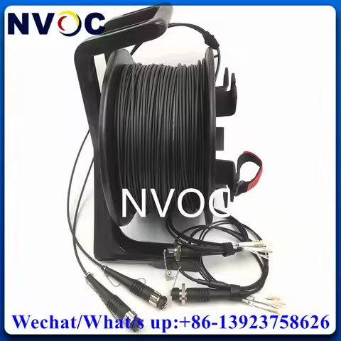 4F OM3-300 MMF 200M 4Core ODC Male PCD310 Portable Field Deployable Tactical Reels and 2Pcs 4C ODC-L