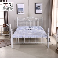 BW-8/ Metal Iron Bed White Wrought Iron Staff Dormitory1.5M Single Bed B &amp; B Apartment for Children1.8Rice Iron Frame Be