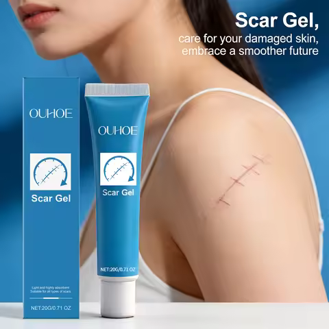Ouhoe Scar Gel Scar Repair Cream Fade-Out Scald Scar Skin Wound Cream Stretch Marks Acne Marks Repai