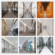 Sketch Master Modern Style Office Writing Studio Office Aisle Corridor Glass Partition Aisle SU Mode