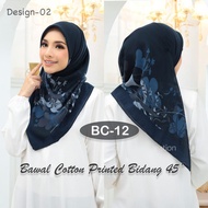 Tudung Bawal Cotton Printed Bidang 45 | Bawal Premium Cotton | Bawal Printed Viral Women Style