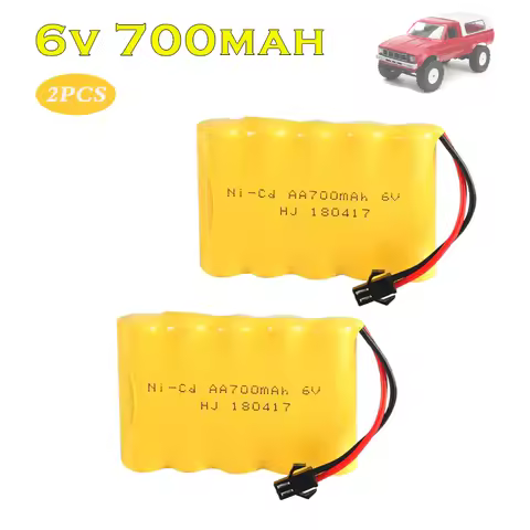 2PCS 6v 700mah AA NI-CD M Lipo Battery for WPL C24 1/16 RC Car Toys Boat Gun Tank Truck Taranis Robo