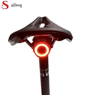 MEROCA intelligent induction brake tail light mountain bike light usb charging bicycle night riding