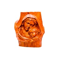 Mother & Child Figurine - 5" Fiber Resin Wooden Log