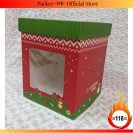 CX08 - 8" Christmas Cake Box with Side Transparent - 1pc/pkt