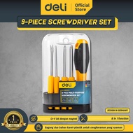 Deli Screwdriver Sets/Set Obeng 9 Pcs Chrome vanadium steel EDL636009 /Alat Perkakas