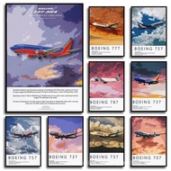 Famous Airline Boeing 737/777/787 Poster Printing Wall Art Decoration,No Frame Canvas Painting Gift