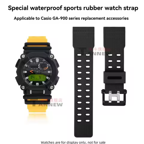 For Casio G-Shock GA-900 Series Resin Strap, Replacement Rubber Band for GA-900SK GA-900TH GA-900HC 