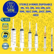 Sterile Syringe Disposable 1ml, 1cc, 3ml, 3cc, 5ml, 5cc, 10ml, 10cc, 20ml, 20cc, 30ml, 30cc