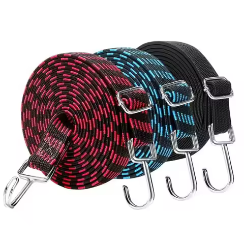 1-4 Meters Adjustable Rubber Rope Belt Hook Heavy-duty Elastic Long Bungee Jumping Belt Anti-rust Me