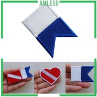 [Amleso] Alpha Flag diver Flag Patch Badge Scuba Diving  Embroidered Decorative Patches