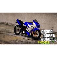 GTA V Mod Kawasaki RR 150 SetIndon Blue (AddOn/FiveM Ready/PC ONLY)