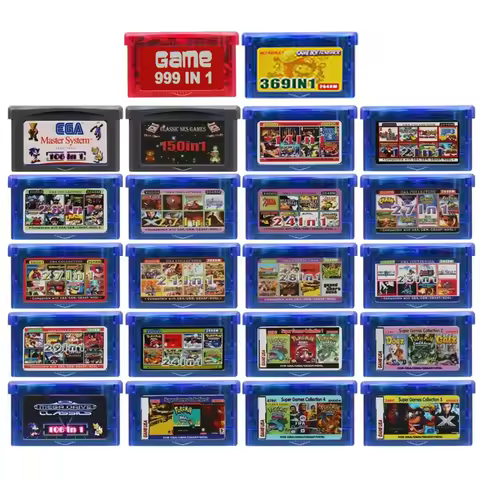 106 150 369 999 in 1 GBA Game Cartridge Video Game Console Card EG EN All in One Combo Card for GBA