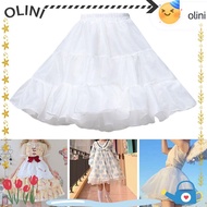 Olini White Lolita Under Skirt Crinoline - Hoop-Free Cosplay Petticoat