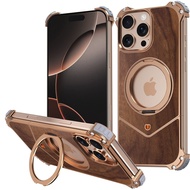 High-End Shock-Resistant Metal+Log Suitable for Apple 16promax Magnetic Phone Case S25ULTRA360 Brack