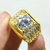 MOISSANITE GEMSTONE RING WITH 926 GOLD SILVER TIE