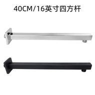 Cross-Border 16-Inch In-Wall Type Top Nozzle Concealed Shower Arm Black Electroplating Square 40CM O