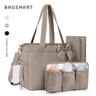 BAGSMART Mommy Diaper Bag Stroller Organizer Multifunctional Baby Diaper Handbag with Changing Large