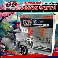 แบตเตอรี่สำหรับ Vespa Sprint ทุกรุ่น เวสป้า ยี่ห้อ OD 12V7Ah แบตvespa sprint แบตVespa sprint พร้อมใช