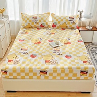 Dansunreve Cartoon Bedsheet Pink Bear Stitch Lotso Pooh Fittedsheet Cute Single Bedsheet Mattress pr